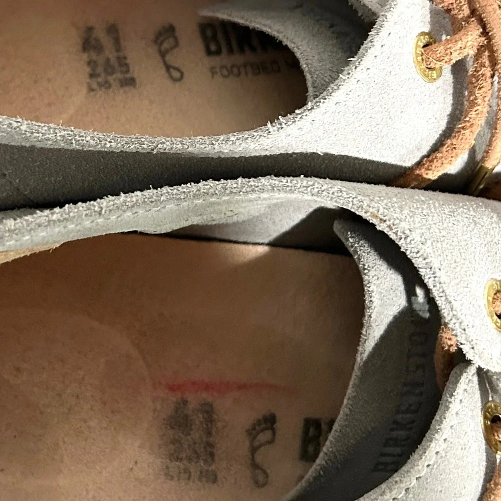 Birkenstock Arran Suede Lace Up Sneaker Blue Gray 41 Men's 8 Women's 10 Wide